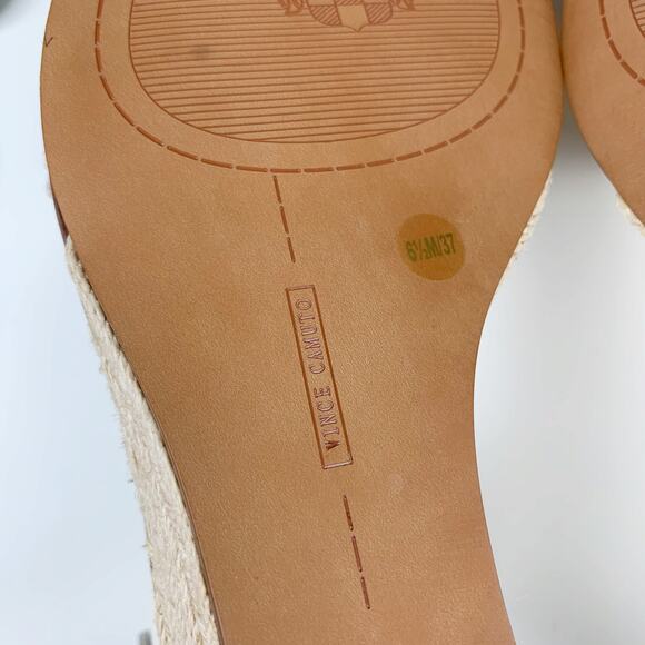 Vince Camuto Bretandi Espadrille Wedge Sandals White Ankle Strap Women's 6.5 - Picture 11 of 11